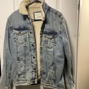 Mens Zara Sherpa Lined Jean Jacket